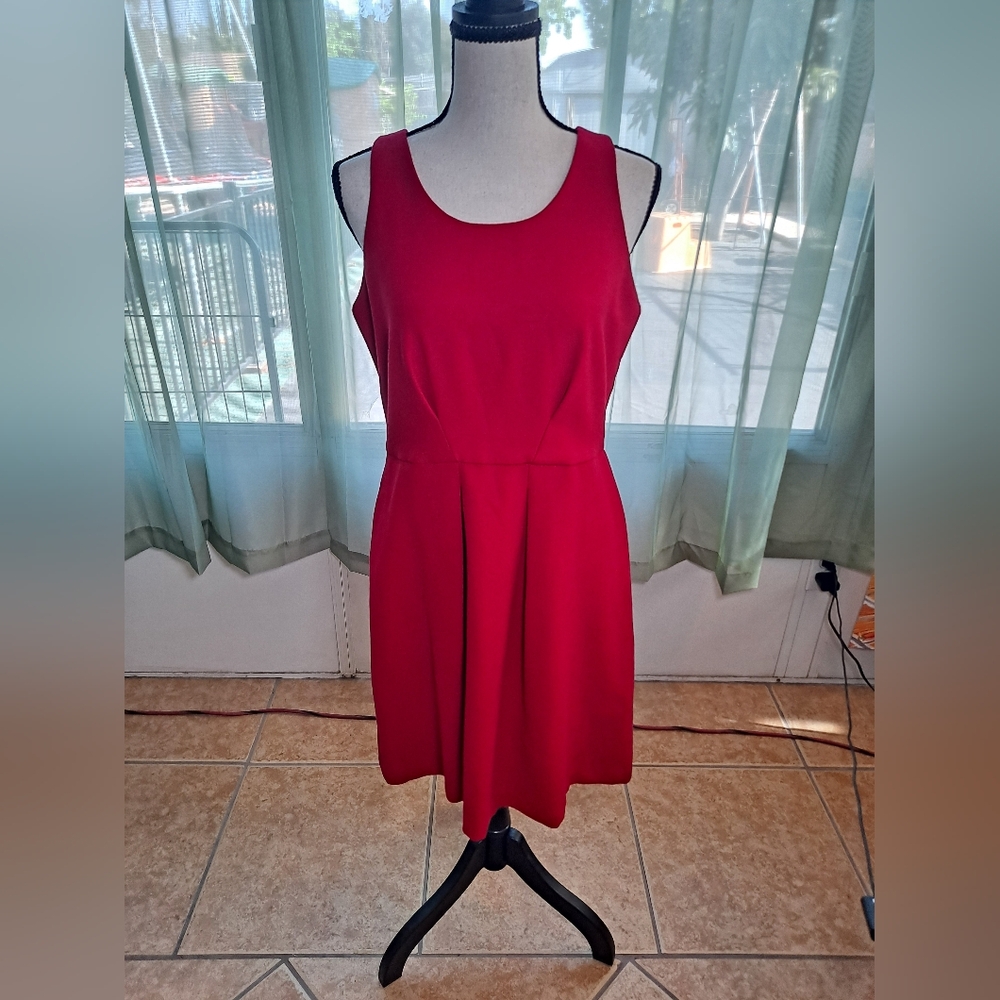 LOFT Red Sleeveless A-Line Dress. Size 6P.